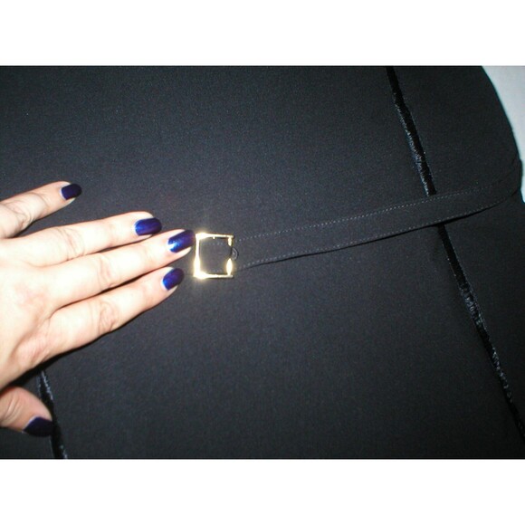 New Womens 8 NWT Belt Sleeveless Dress Black L'AGENCE Silk Blend Crepe Lined - Picture 9 of 12